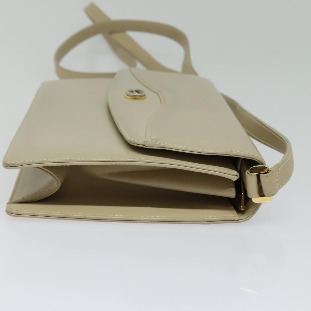 Gucci Vintage Interlocking G Flap Shoulder Bag Leather, BEIGE, LEATHER, Shoulder bag