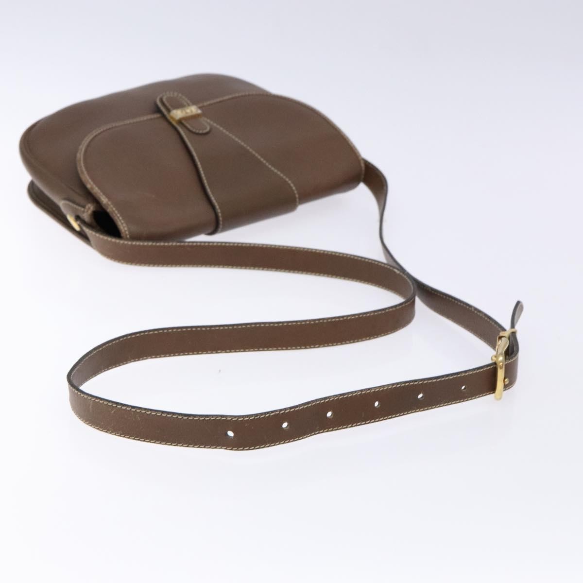 Christian Dior Vintage CD Flap Shoulder Bag Leather, BROWN, LEATHER, Shoulder bag