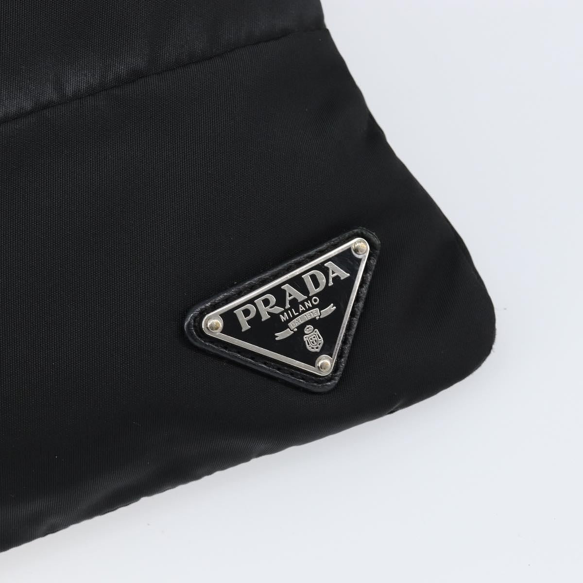 Prada Zip Messenger Bag Horizontal Quilt Tessuto, BLACK, NYLON, Shoulder bag