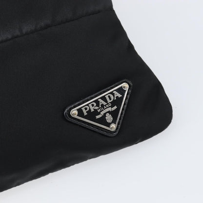 Prada Zip Messenger Bag Horizontal Quilt Tessuto, BLACK, NYLON, Shoulder bag