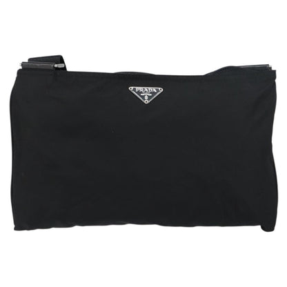 Prada Flat Messenger Bag Tessuto, BLACK, NYLON, Shoulder bag