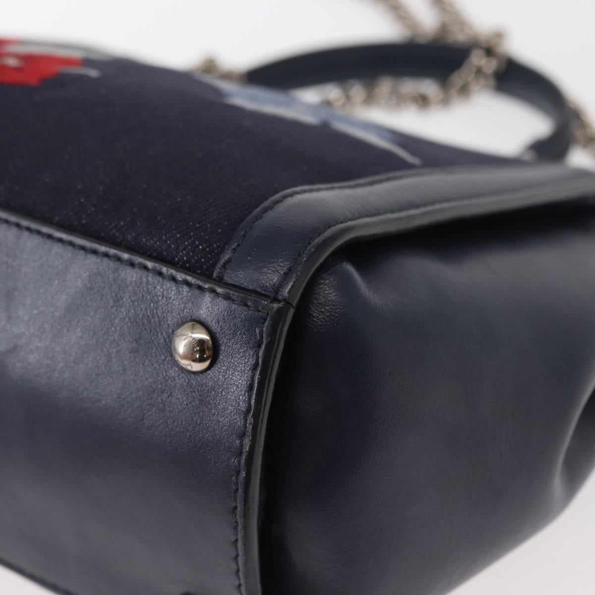 Salvatore Ferragamo Vala Handbag Leather, NAVY, DENIM_JEANS, Handbag