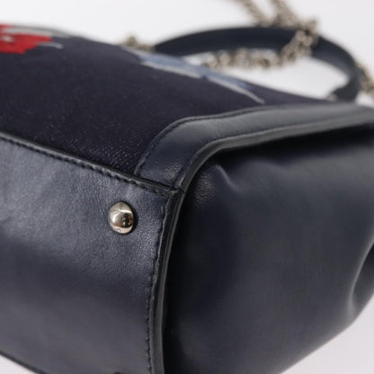 Salvatore Ferragamo Vala Handbag Leather, NAVY, DENIM_JEANS, Handbag