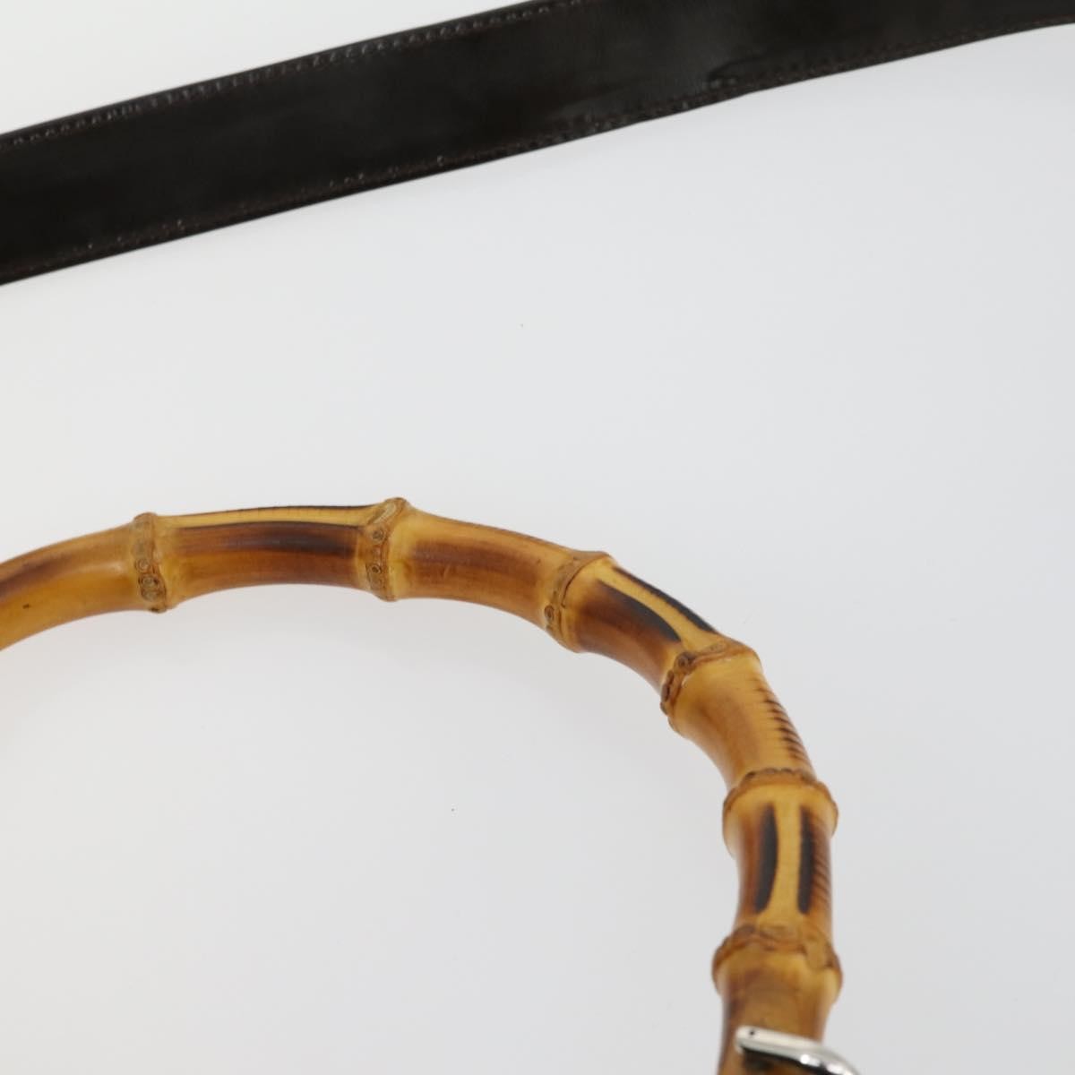 Gucci Vintage Bamboo Handle Bag Nylon, BROWN, NYLON, Handbag