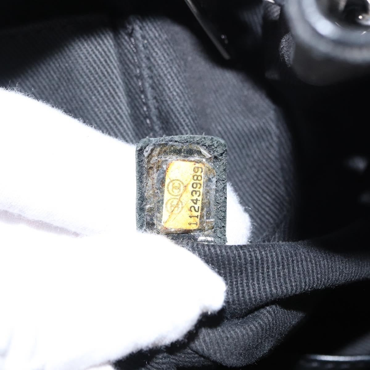 Chanel Vintage CC Charm Tote Chevron Canvas, BLACK, CANVAS, Tote bag