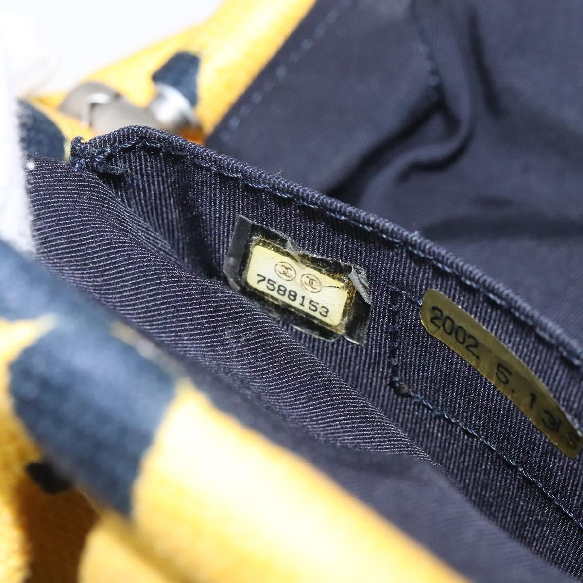 Chanel Vintage Frame Shoulder Bag Printed Canvas, YELLOW, COTTON, Shoulder bag