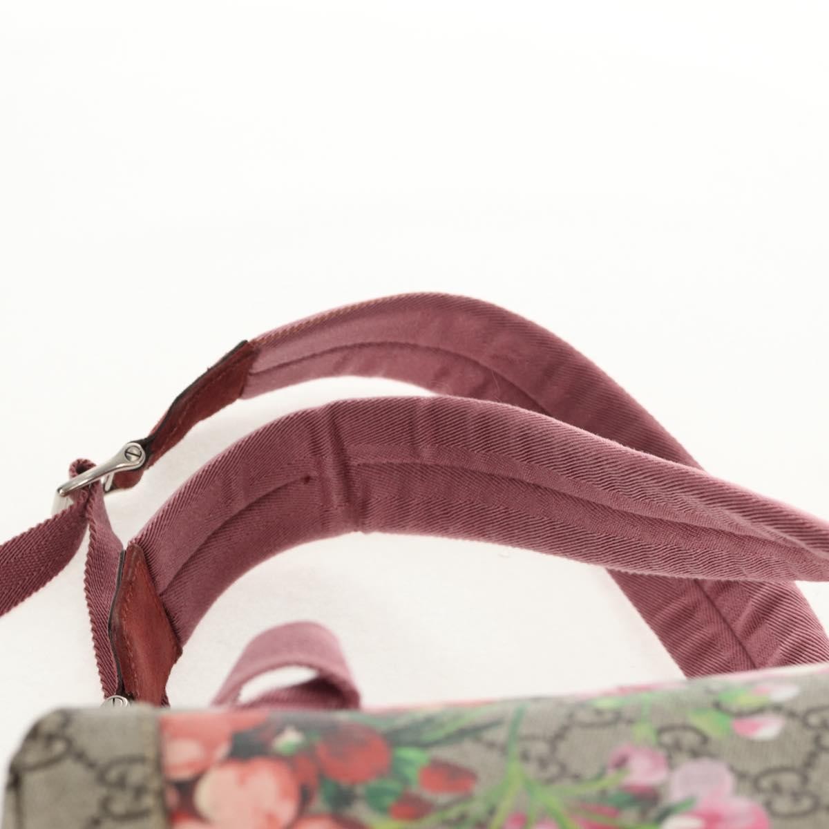 Gucci Buckle Backpack Blooms Print GG Coated Canvas, BEIGE, CANVAS, Backpack