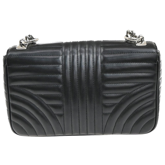 Prada Chain Flap Shoulder Bag Diagramme Quilted Leather, BLACK, LEATHER, Shoulder bag