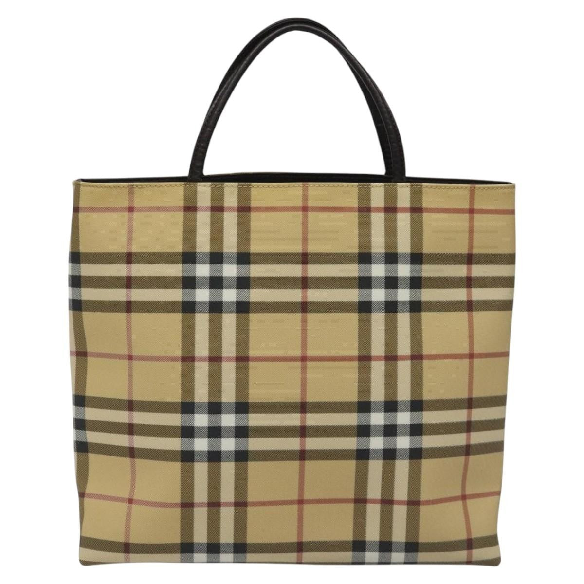 Burberry Nova Check Tote canvas check pattern, BEIGE, PVC, Tote bag