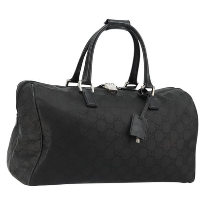 Gucci Duffle Bag Jumbo GG Embossed Leather, Black, PVC, Handbag