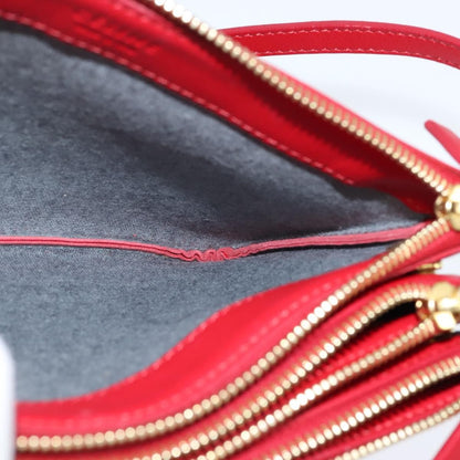 Celine Trio Crossbody Bag Leather, RED, LEATHER, Shoulder bag