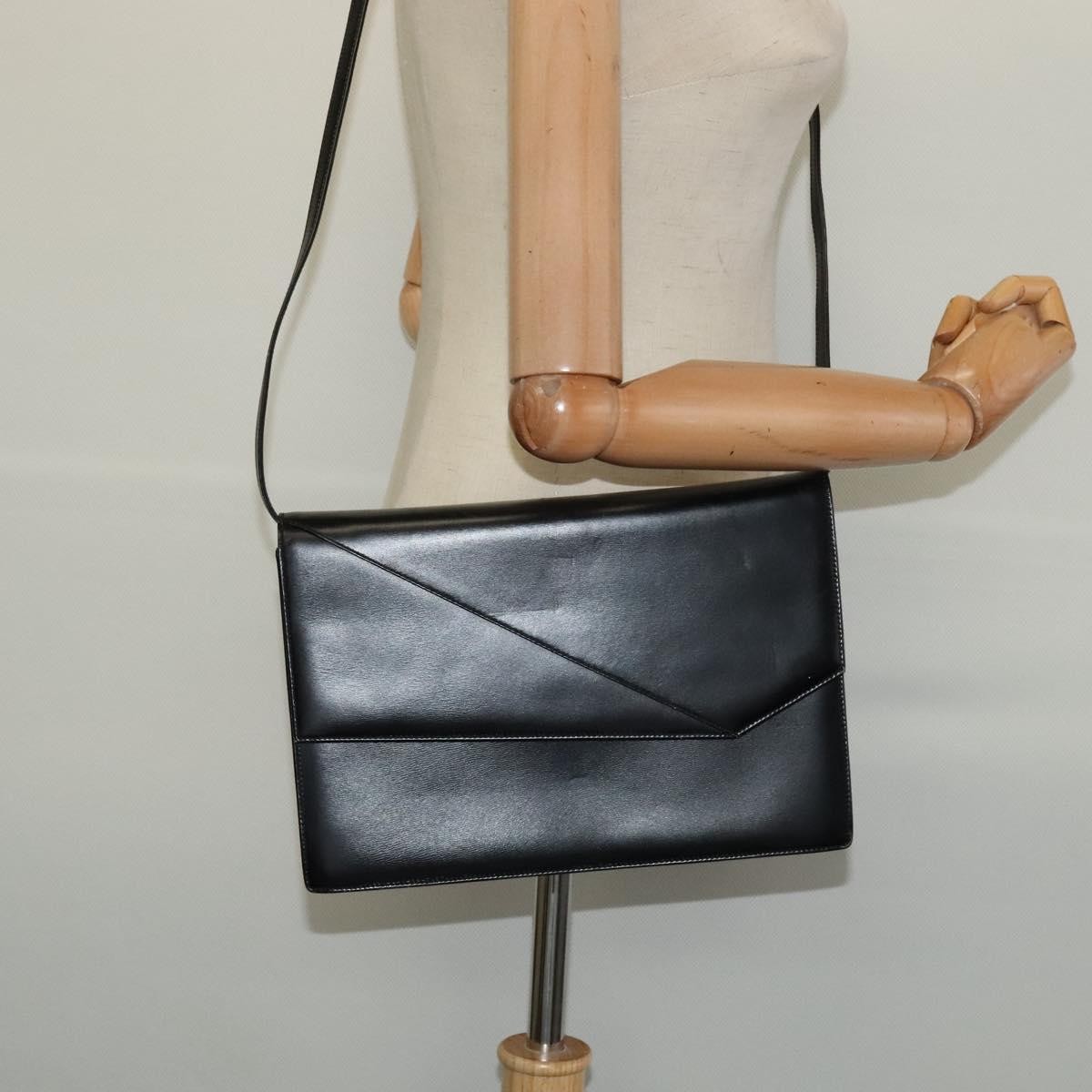 Gucci Vintage Flap Shoulder Bag Leather, BLACK, LEATHER, Shoulder bag