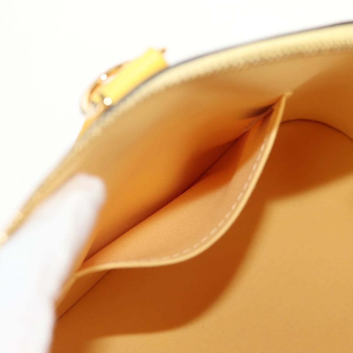 Louis Vuitton Alma Handbag Monogram Vernis, YELLOW, PATENT_LEATHER, Handbag