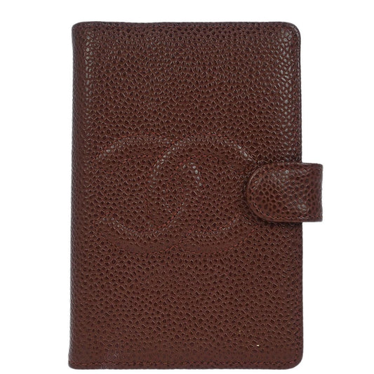 Chanel CC Bifold Wallet Quilted Caviar, BROWN, LEATHER, Wallets