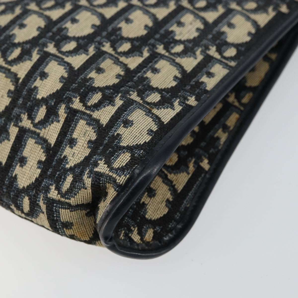 Christian Dior Vintage Trotter Shoulder Bag Canvas, NAVY, CANVAS, Shoulder bag