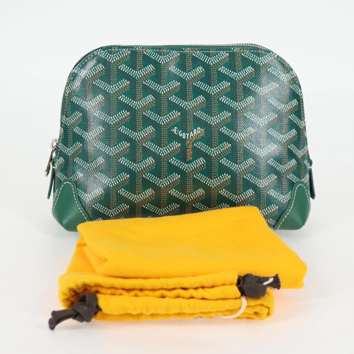 Goyard Vendome cosmetic pouch Canvas, GREEN, CANVAS, Clutche & pouche