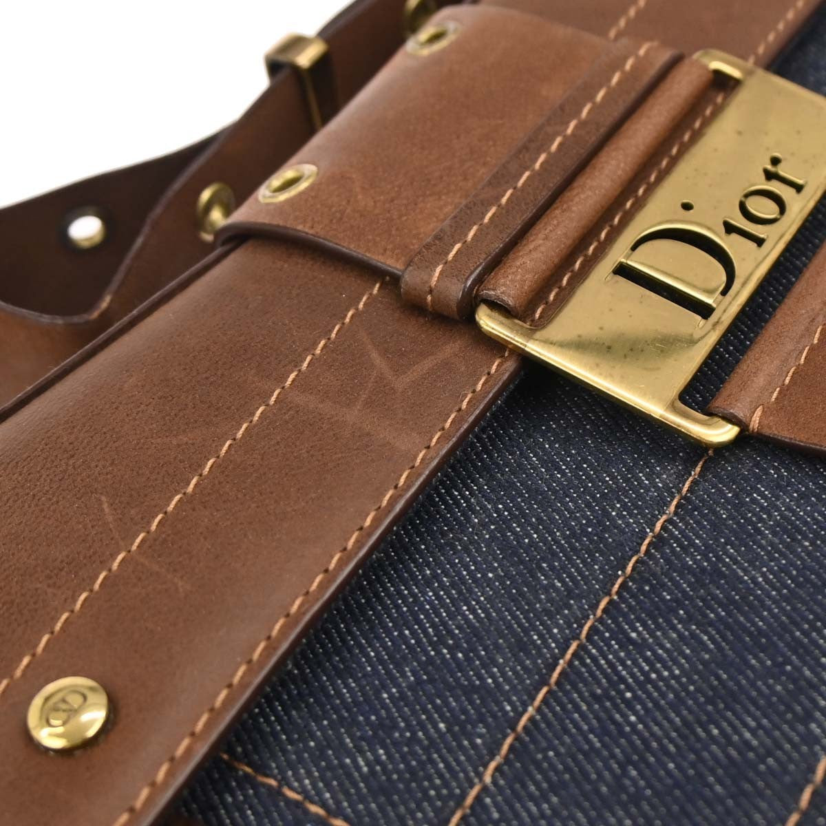 Christian Dior Vintage Street Chic Columbus Bag Denim, BLUE, DENIM_JEANS, Shoulder bag