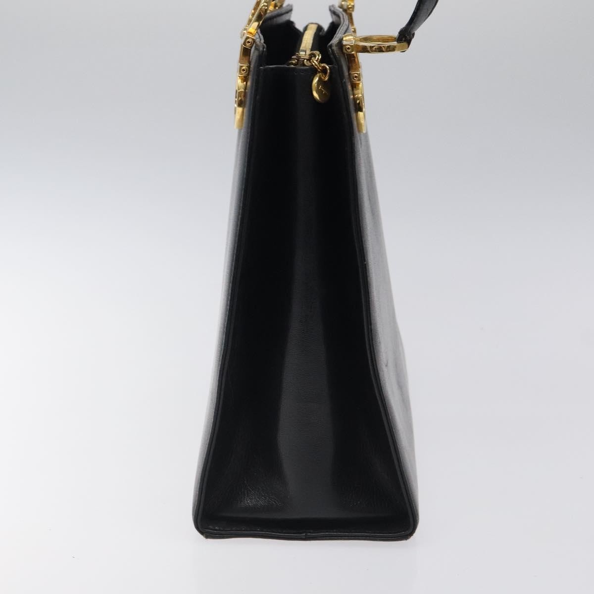 Salvatore Ferragamo Gancini Shoulder Bag Leather, BLACK, LEATHER, Shoulder bag