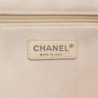 Chanel Cruise Tote Printed Canvas, BEIGE, CANVAS, Tote bag