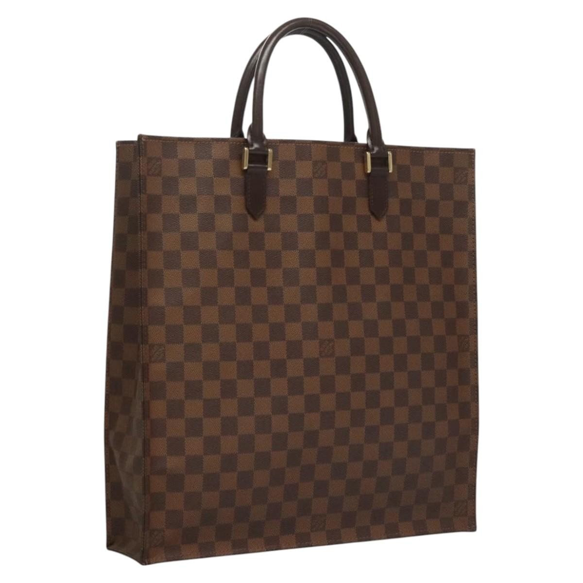 Louis Vuitton Sac Plat Bag Damier, BROWN, CANVAS, Handbag
