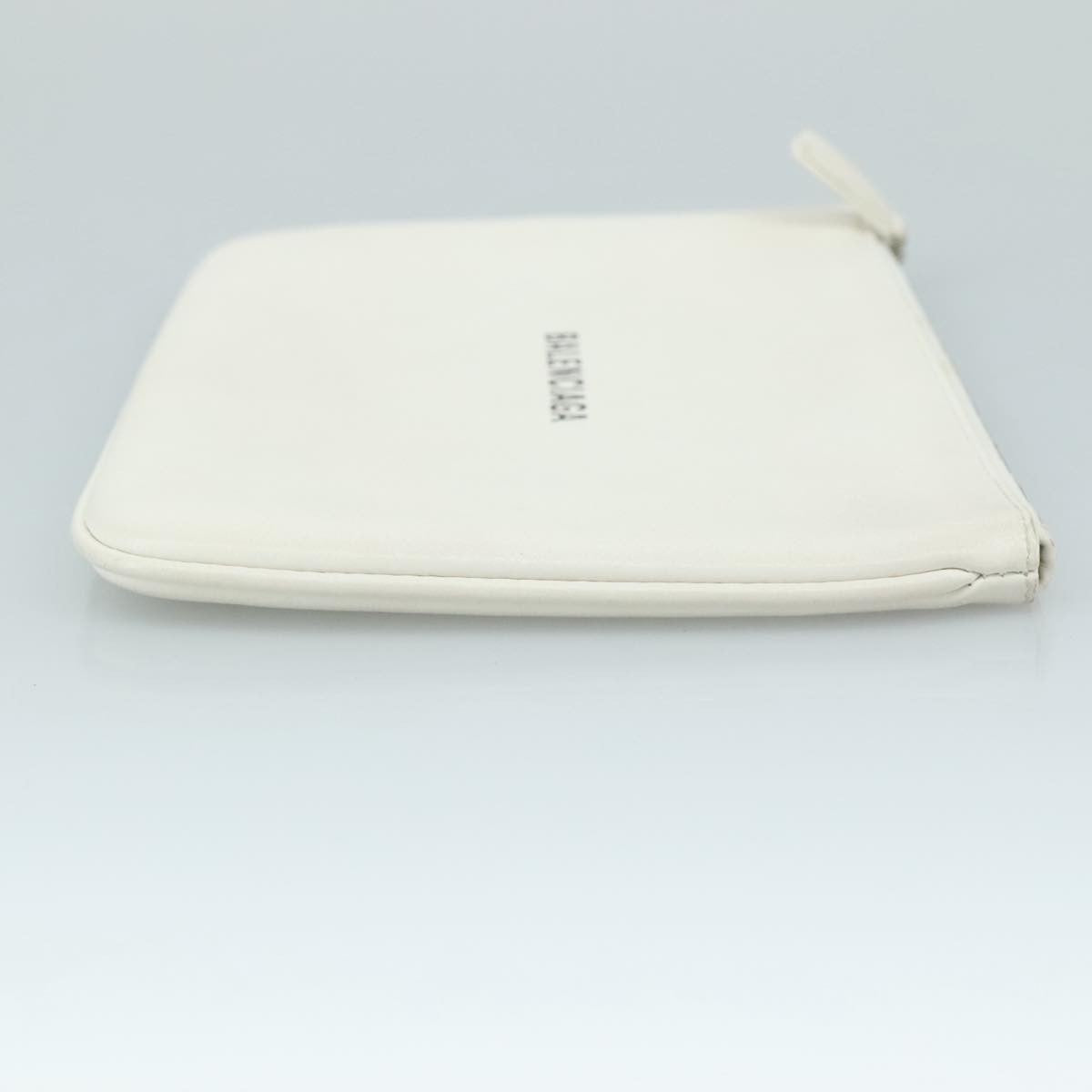 Balenciaga Everyday Logo Pouch Printed Leather, WHITE, LEATHER, Clutche & pouche