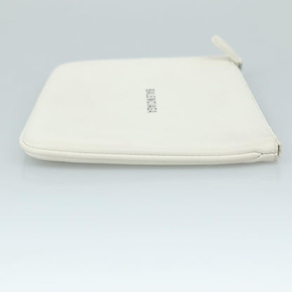 Balenciaga Everyday Logo Pouch Printed Leather, WHITE, LEATHER, Clutche & pouche