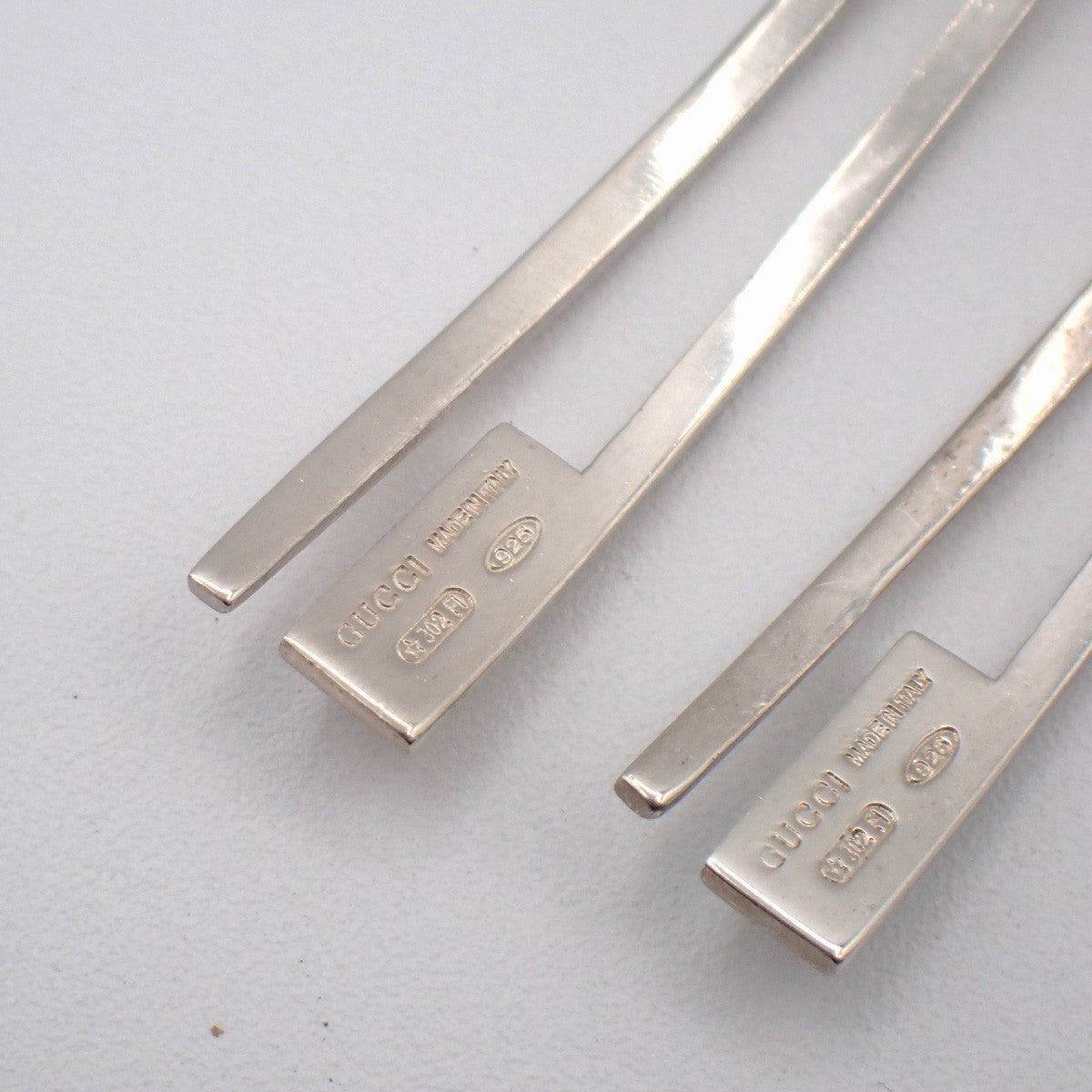 Gucci G Logo Long Studs Earrings Silver 925, Silver, Silver, Earrings
