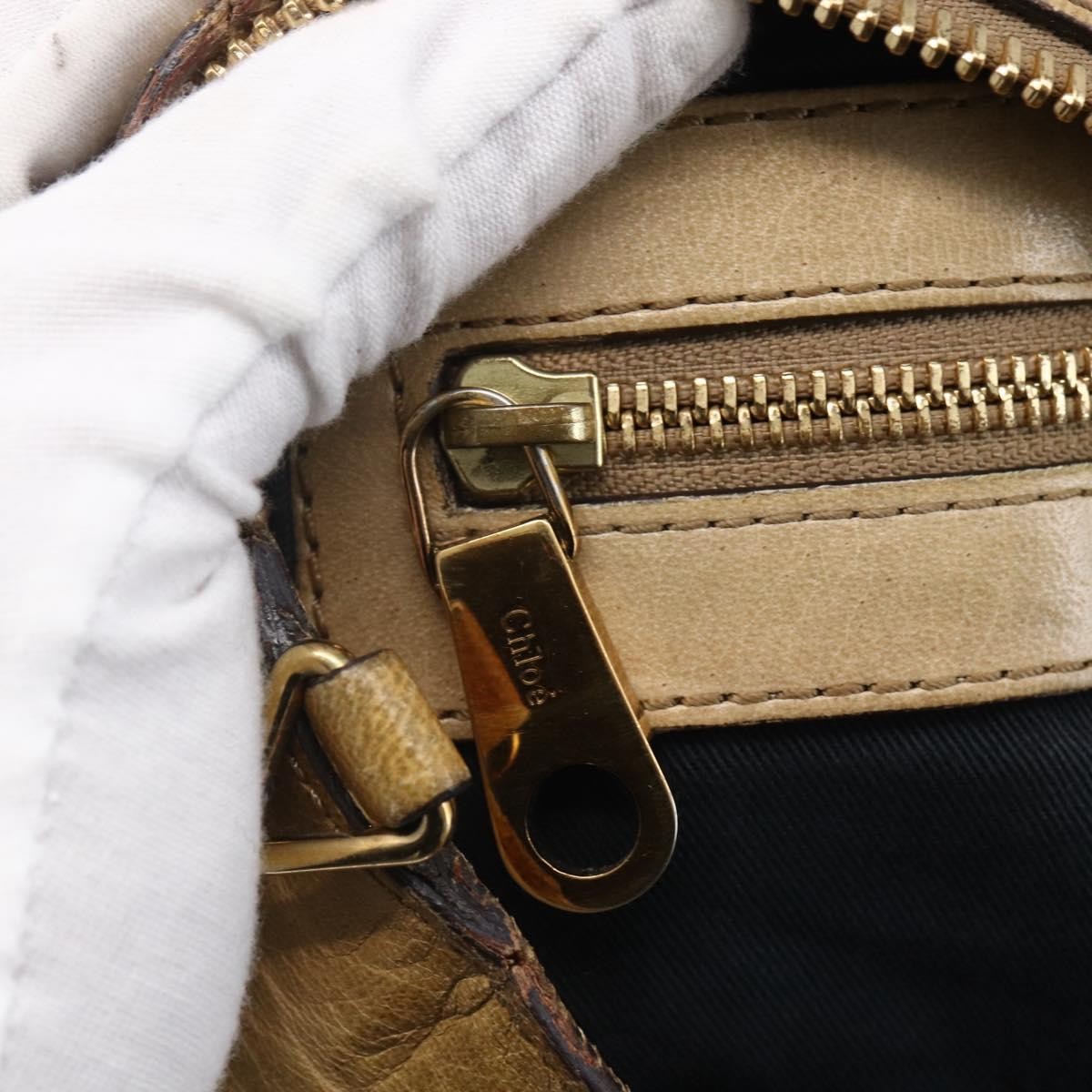 Chloe Ethel Handbag Leather, BEIGE, LEATHER, Handbag