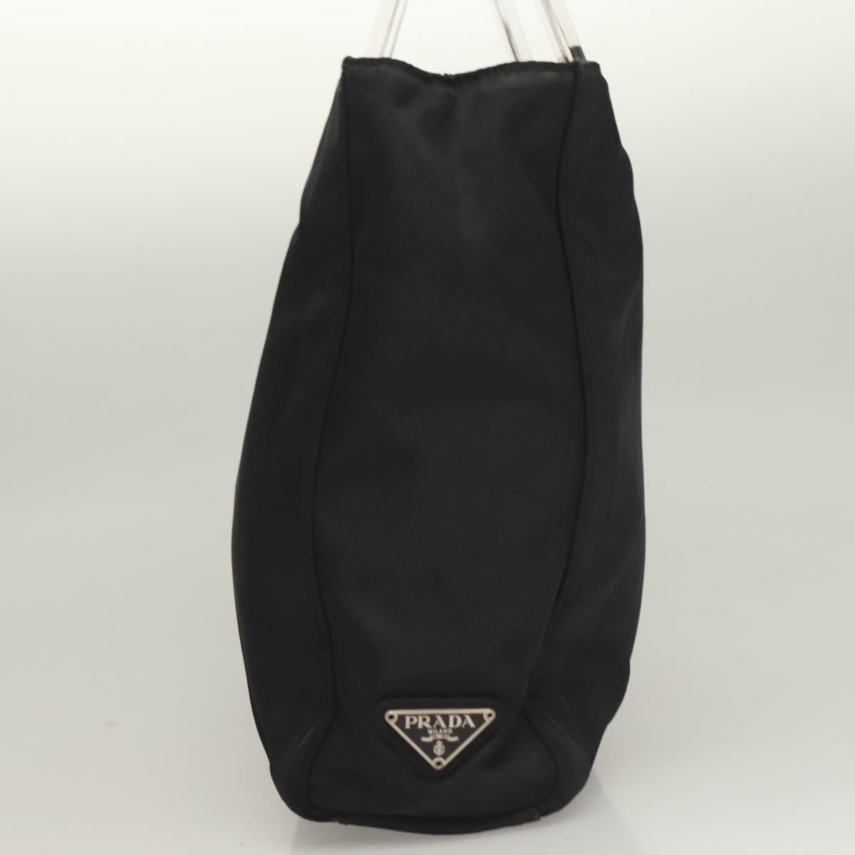 Prada Logo Flat Tote Bag. Nylon Tessuto, BLACK, NYLON, Handbag
