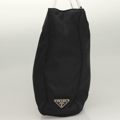 Prada Logo Flat Tote Bag. Nylon Tessuto, BLACK, NYLON, Handbag