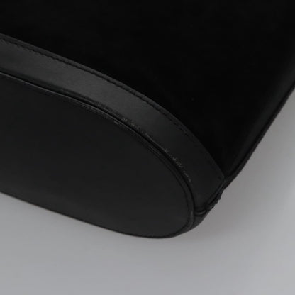 Celine Shoulder Bag Suede and leather, BLACK, SUEDE, Shoulder bag