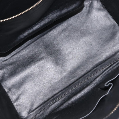 Celine Luggage Bag Denim and leather, BLACK, DENIM_JEANS, Handbag