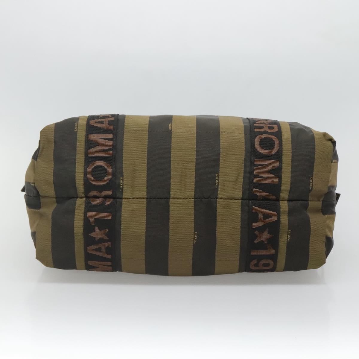 Fendi Vintage Logo Pequin Weekender Bag Canvas, BROWN, NYLON, Tote bag