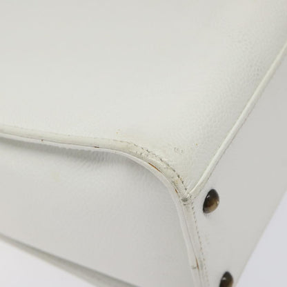 Chanel Vintage CC Lock Tote Caviar, WHITE, LEATHER, Shoulder bag