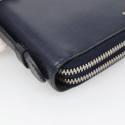 Burberry Reeves Double Zip Organizer Wallet Leather, NAVY, LEATHER, Wallets