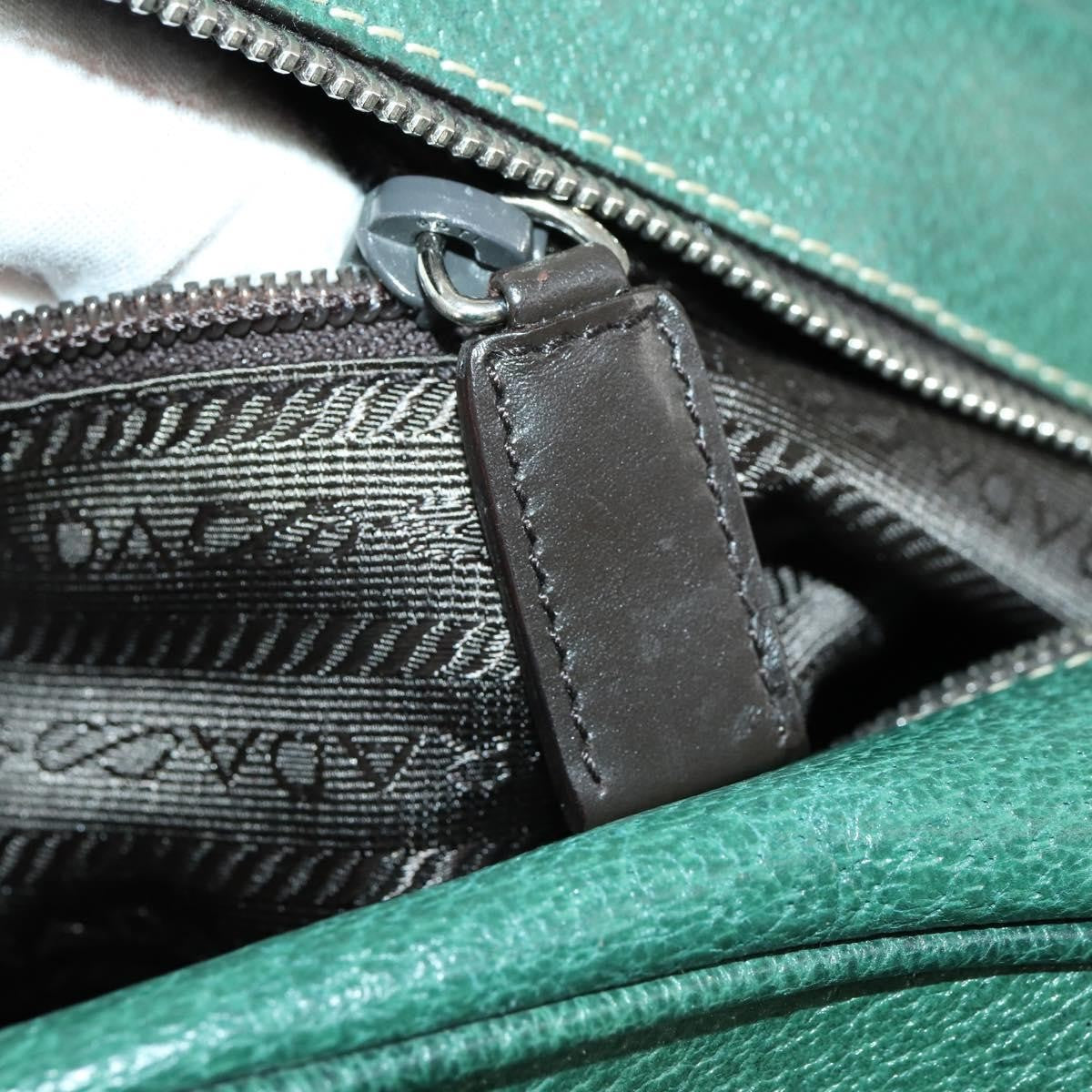 Prada Vintage Boston Bag Leather, GREEN, LEATHER, Travel bag