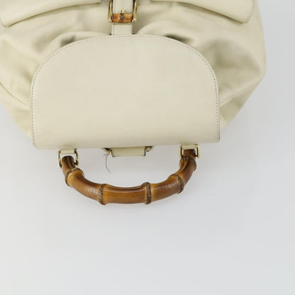 Gucci Vintage Bamboo Backpack Leather, BEIGE, LEATHER, Backpack