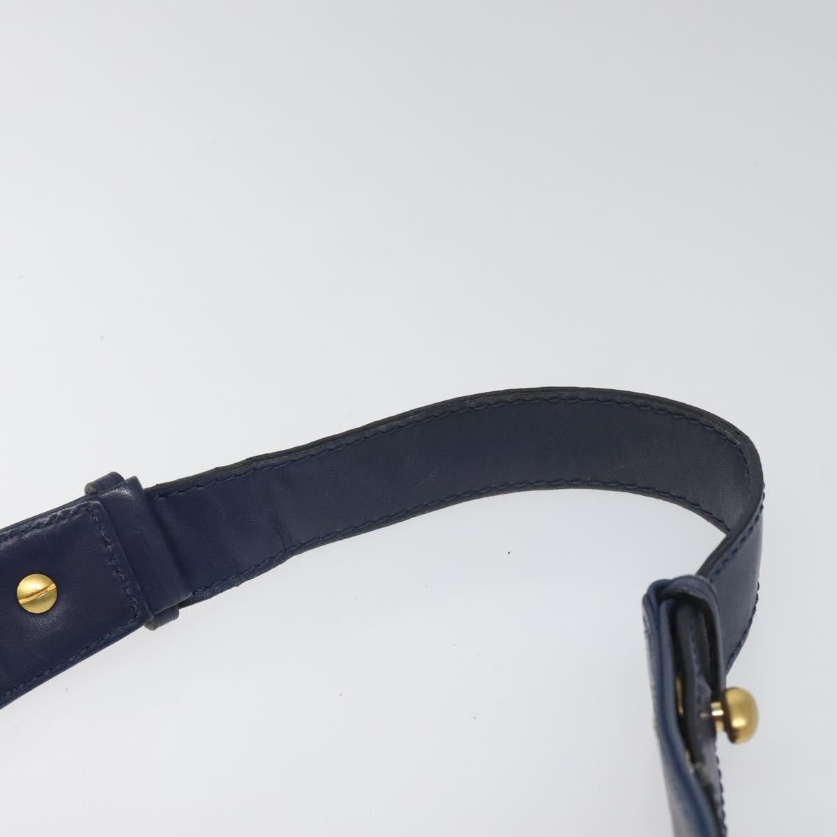 Celine Vintage Circle Logo Crossbody Bag Leather, BLUE, LEATHER, Crossbody bag