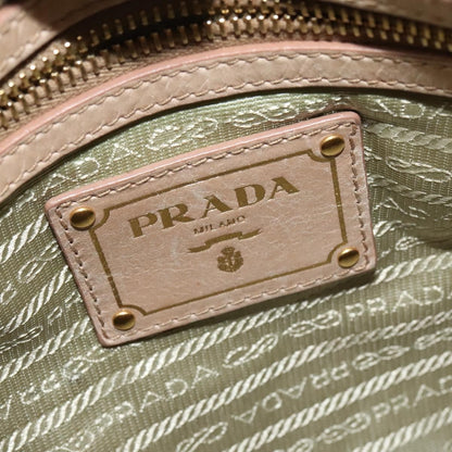 Prada Front Pocket Convertible Tote Leather, BEIGE, LEATHER, Tote bag