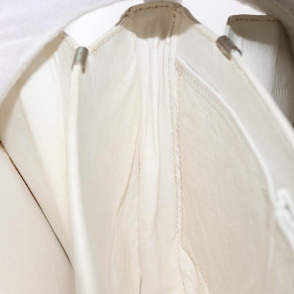 Celine Vintage Shoulder Bag Leather, WHITE, LEATHER, Shoulder bag