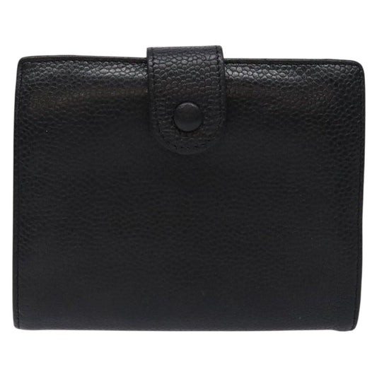 Chanel CC Bifold Wallet Quilted Caviar, BLACK, LEATHER, Wallets