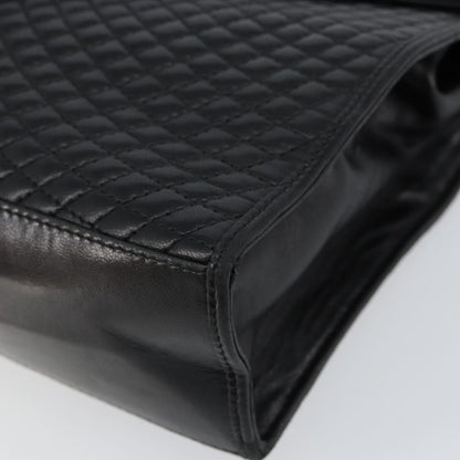Bally Vintage Flap Handbag Quilted Leather, Black, Leather, Handbag