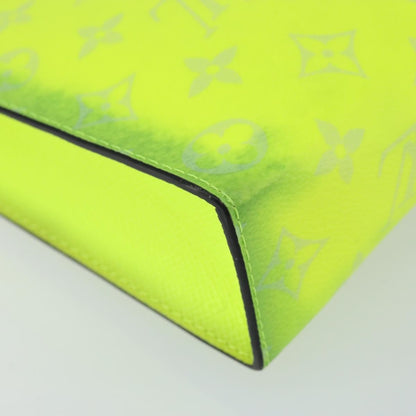 Louis Vuitton Pochette Voyage Monogram Taigarama, YELLOW, LEATHER, Clutche & pouche