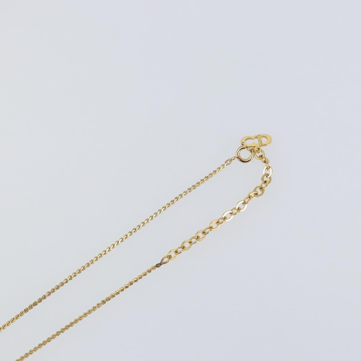 Christian Dior CD Pendant Necklace Metal and Crystals, GOLD, METAL, Necklace