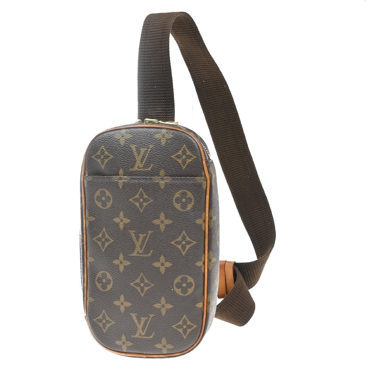 Louis Vuitton Pochette Gange Monogram Canvas, BROWN, CANVAS, Clutche & pouche