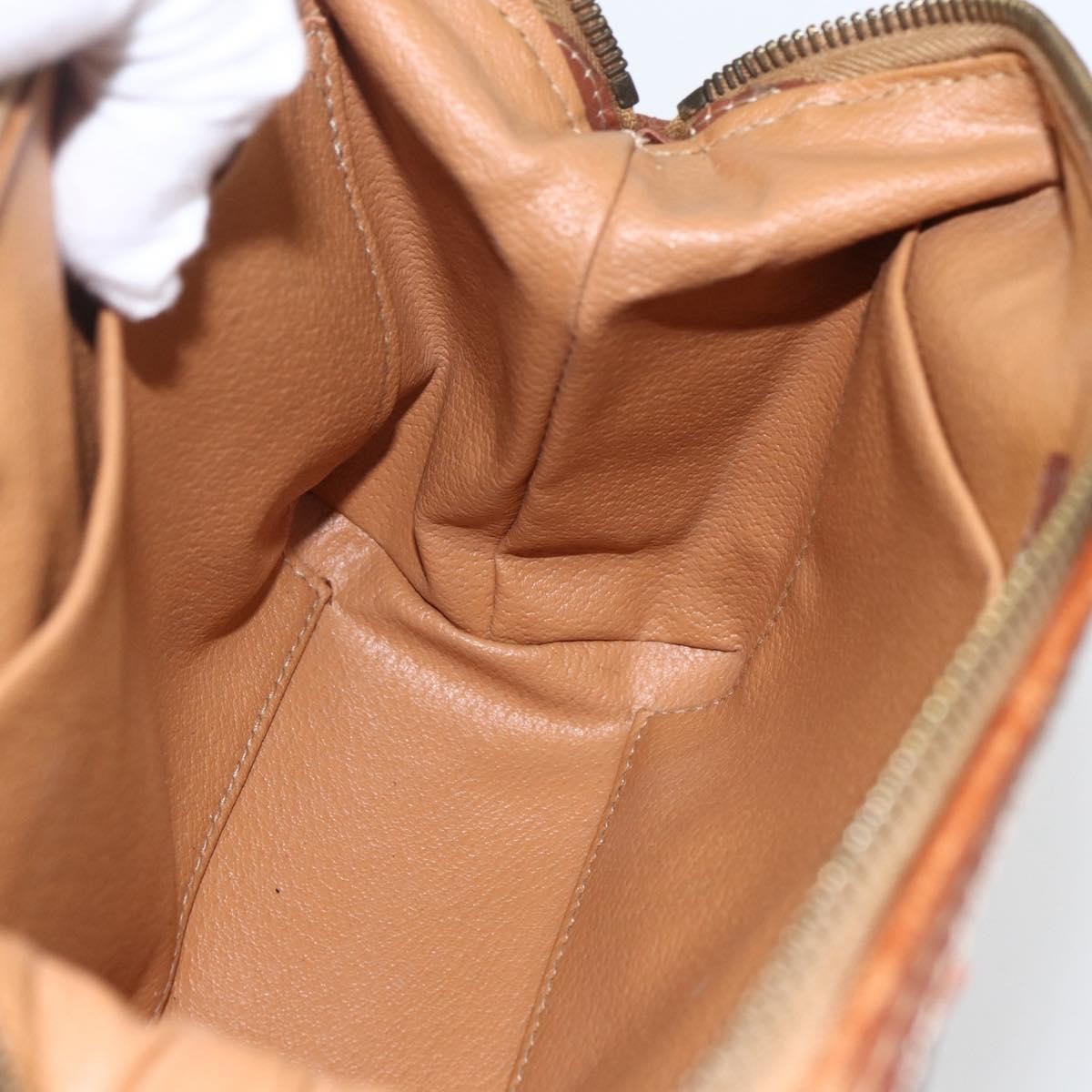 Celine Macadam Pochette Canvas and Leather, BROWN, CANVAS, Clutche & pouche