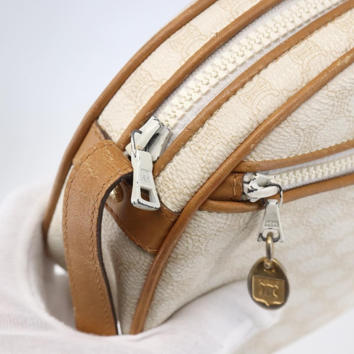 Celine Macadam Shoulder Bag PVC Leather, WHITE, PVC, Shoulder bag