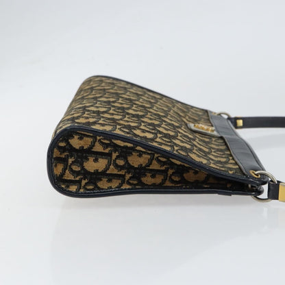 Christian Dior Vintage Trotter Shoulder Bag Canvas, NAVY, CANVAS, Shoulder bag
