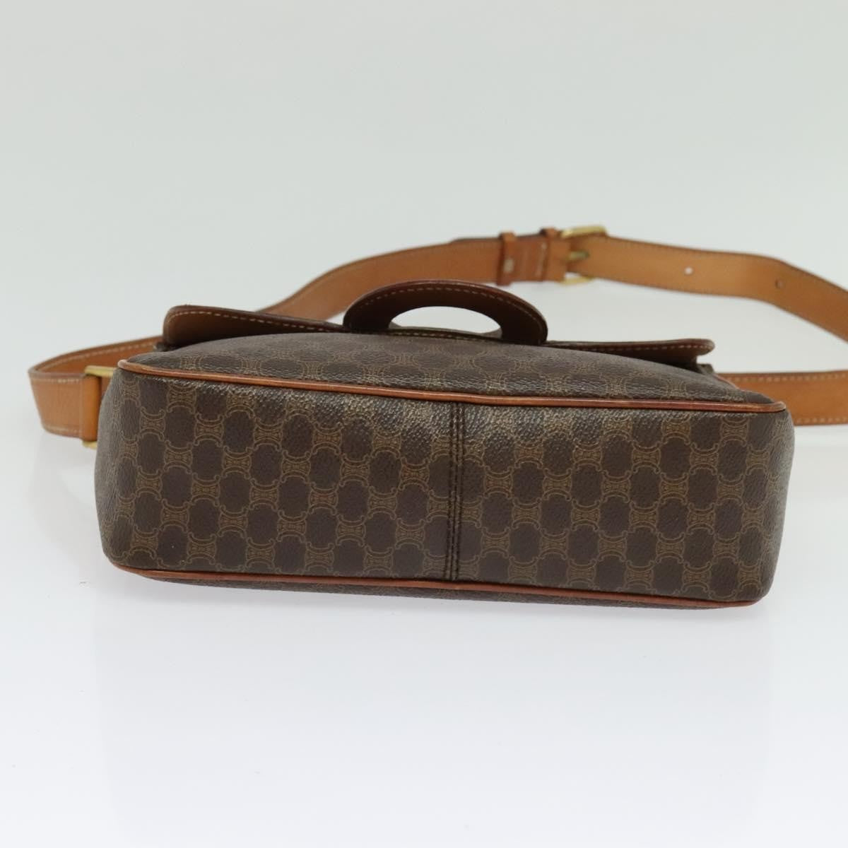 Celine Macadam Shoulder Bag PVC Leather, BROWN, CANVAS, Shoulder bag