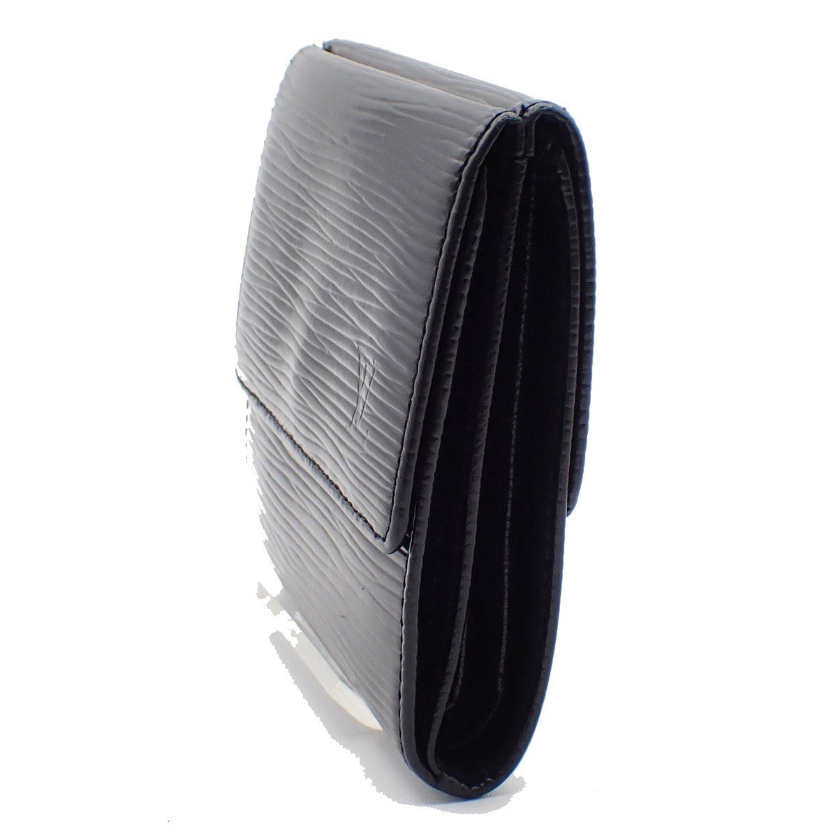 Louis Vuitton Porte Monnaie Billet Carte Crédit Leather, BLACK, LEATHER, Wallets